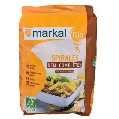 Nui xoắn hữu cơ Spirelli 500g - Markal