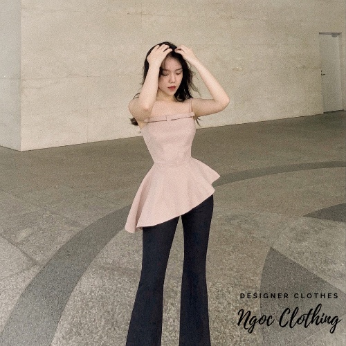 Quần thun dáng dài Sica Pants NGOCCLOTHING nữ [FREESHIP] Quần dài ôm dáng loe siêu hack dáng chất liệu co giãn HOT