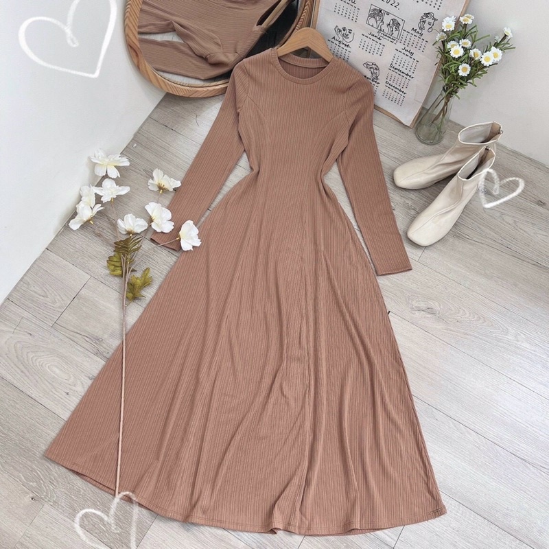 Đầm midi thun trơn - 3 màu