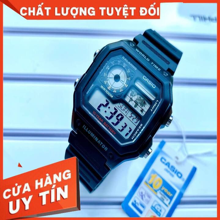 ĐỒNG HỒ Nam CASIO STANDARD AE-1200WH-1AV🔥 𝓢𝓲ê𝓾 𝓗𝓸𝓽 🔥 Cam Kết Hàng Chính Hãng⚡ Pin 10 năm⚡ Dành Cho Cả Nam