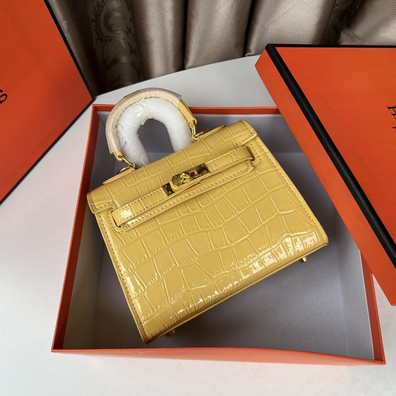 Túi nữ quai xách đeo chéo dáng đứng da vân bóng 8 màu