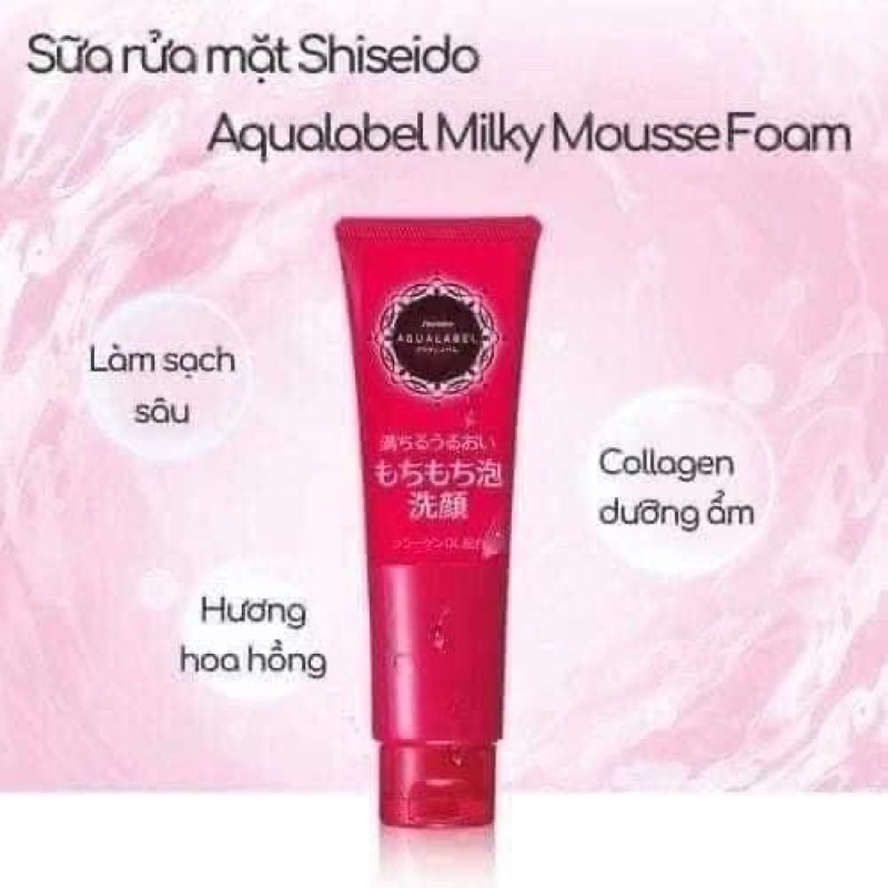 Sữa rửa mặt Shiseido Aqualabel se khít lỗ chân lông, trắng da ba màu đỏ, vàng, xanh nội địa Nhật.