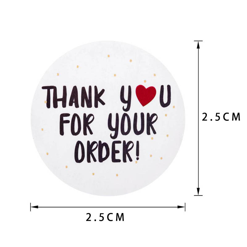 Cuộn 500 Miếng Dán Chữ Thank You Kích Thước 2.5cm
