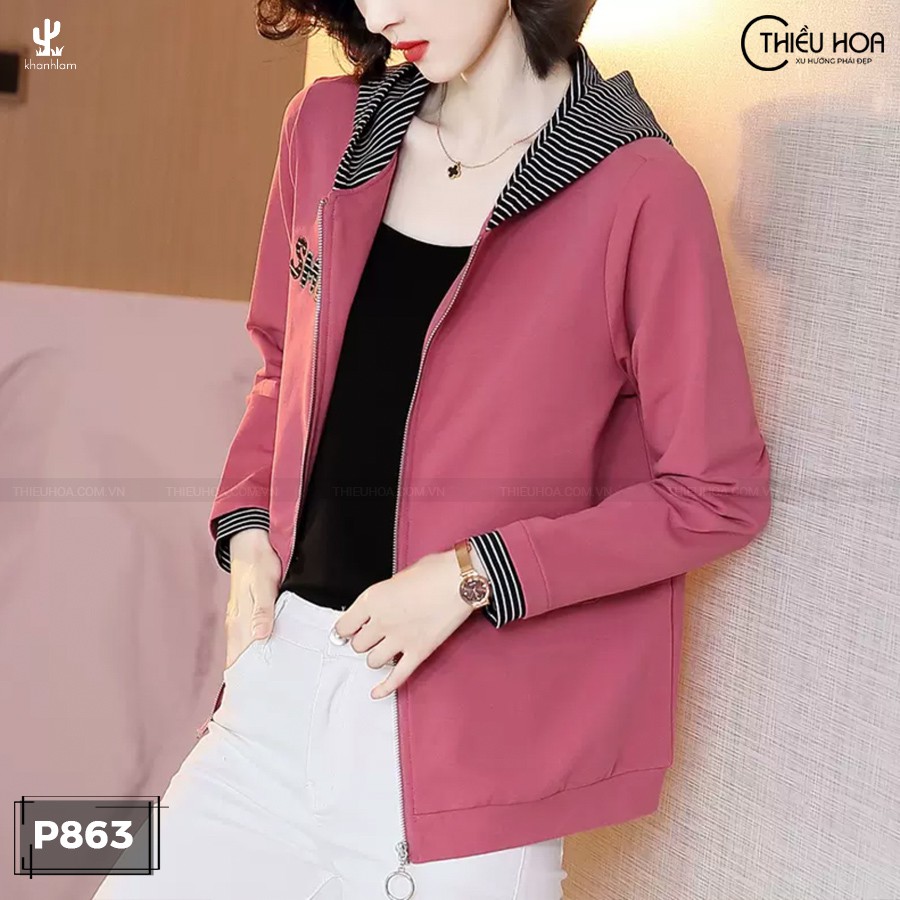 Áo Khoác Thun Da Cá Tiện Lợi Cao Cấp Thiều Hoa P863