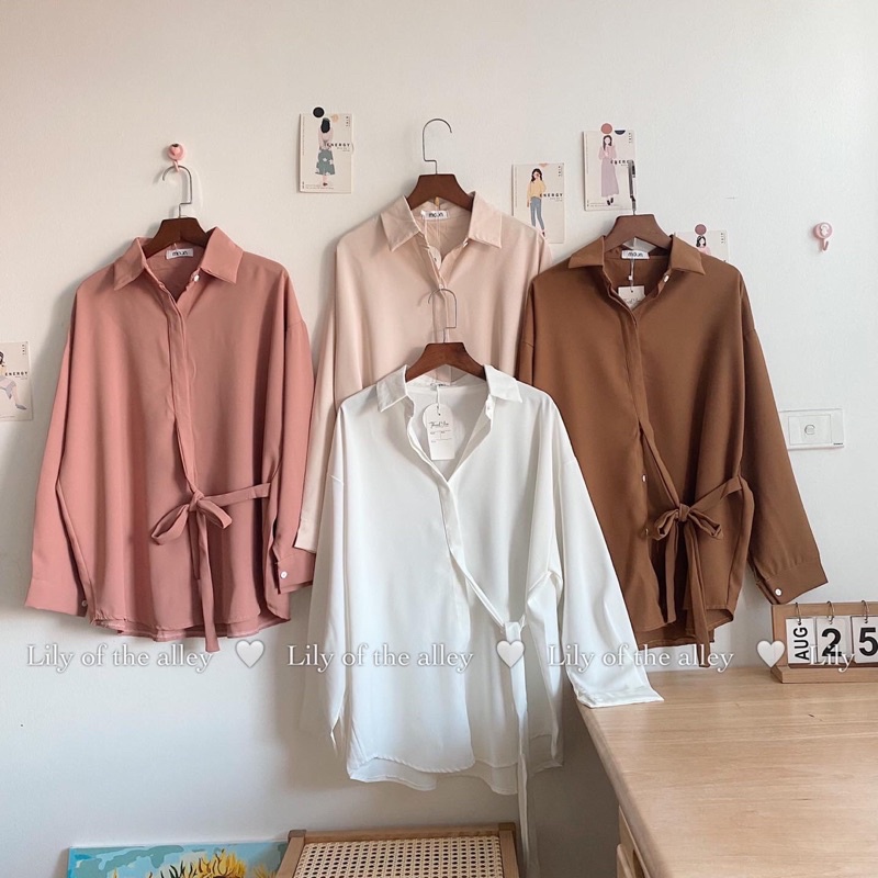 Sơ mi nơ vạt oversize