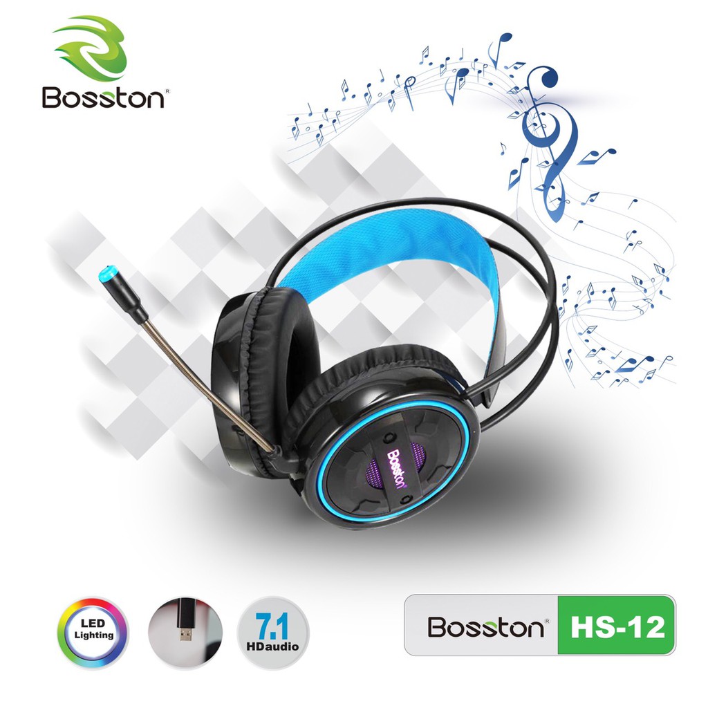 Tai nghe 7.1 Bosston HS-12 LED (Tai Nghe 7.1 HS-12 Gaming)