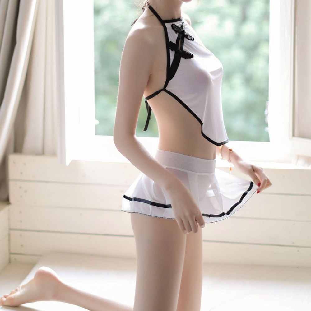 Set Đầm Ngủ Xuyên Thấu Và Quần Lót Lọt Khe Quyến Rũ Dành Cho Nữ