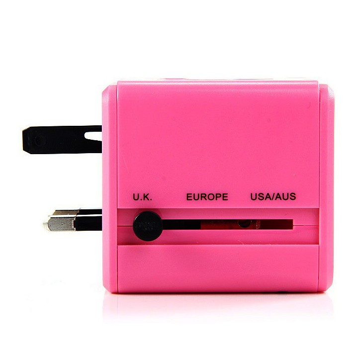 Ổ cắm du lịch 2 cổng USB 2.1A CF Travel adapter PINK case chống sốc - Hàng Chính Hãng