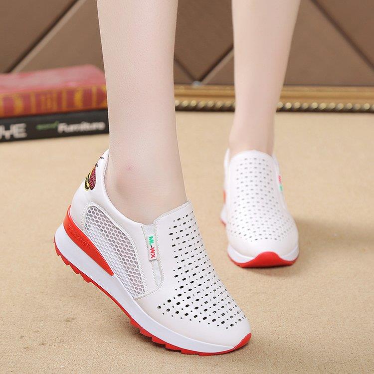 Giày Thể Thao Đế Dày Phối Lưới Thoáng Khí Thêu Họa Tiết Thời Trang Mùa Hè 2020 Mới Cho Nữ