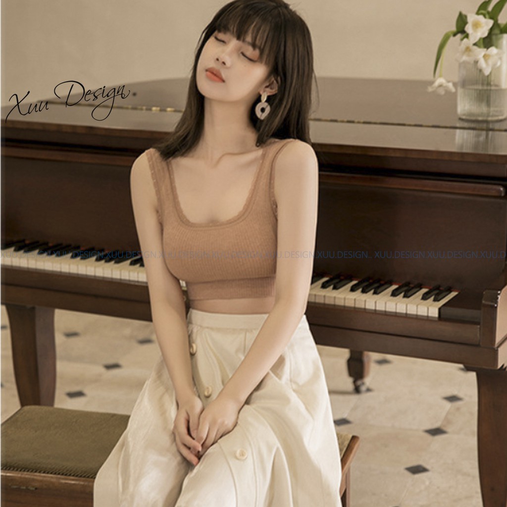 Áo lót Bra cotton len tăm chất đẹp, viền ren nâng ngực gợi cảm Xuu Design - BR01 | BigBuy360 - bigbuy360.vn