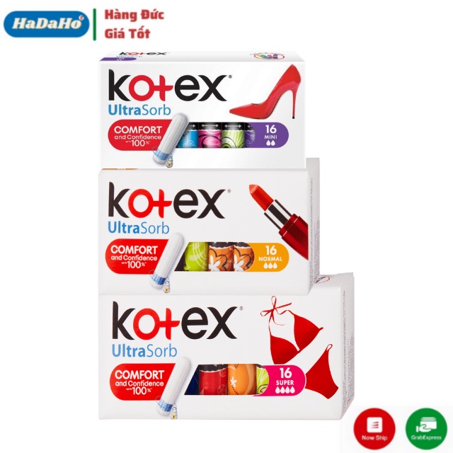 Tampon Kotex Nhập Khẩu Châu Âu  Dùng Hàng Ngày, Bơi Lội, Thể Thao, Tự Tin, Thoải Mái, Thoáng Mát