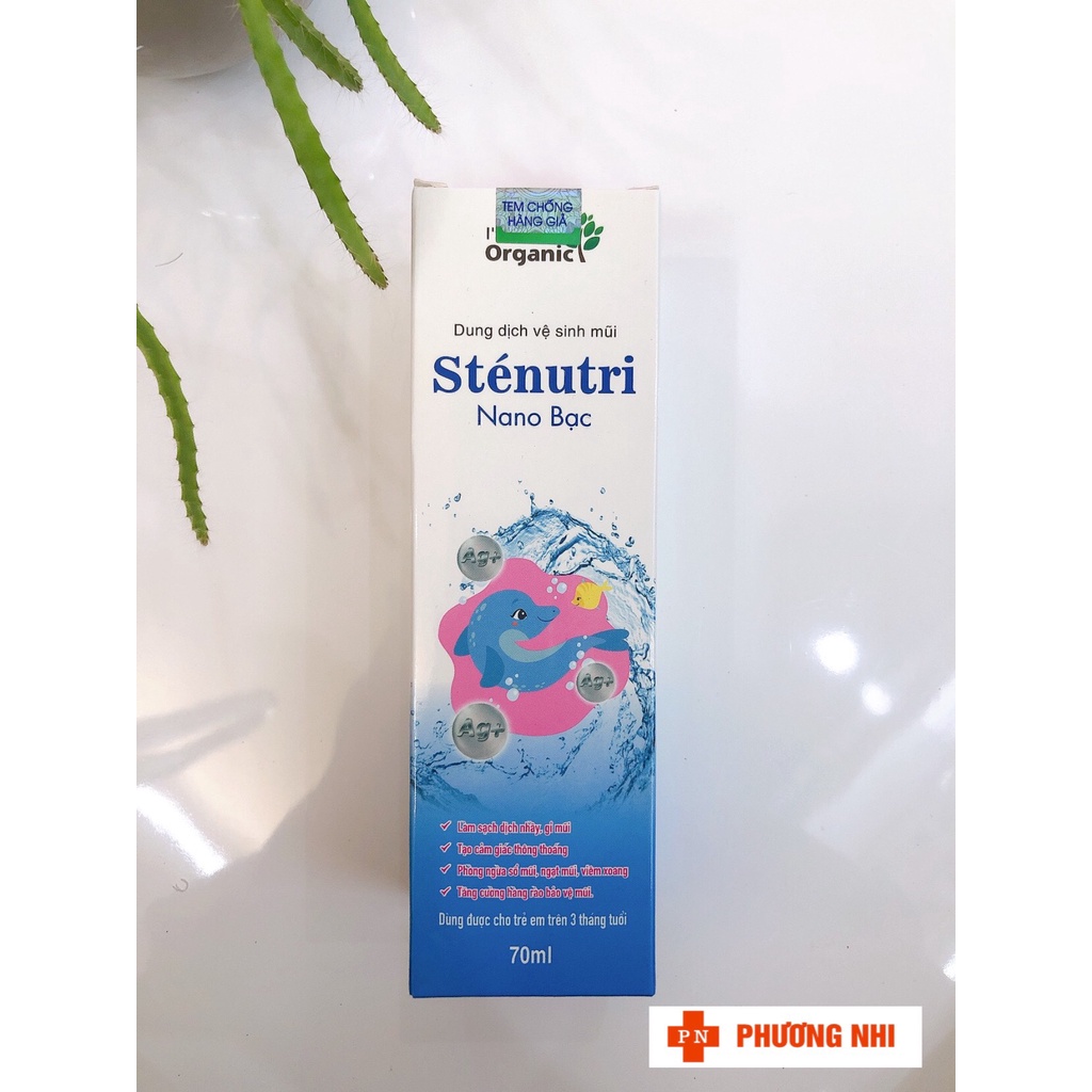 [CHÍNH HÃNG] DUNG DỊCH VỆ SINH MŨI STE'NUTRI NANO BẠC 70ML - LÀM SẠCH MŨI, CHỐNG NGẠT MŨI, XOANG