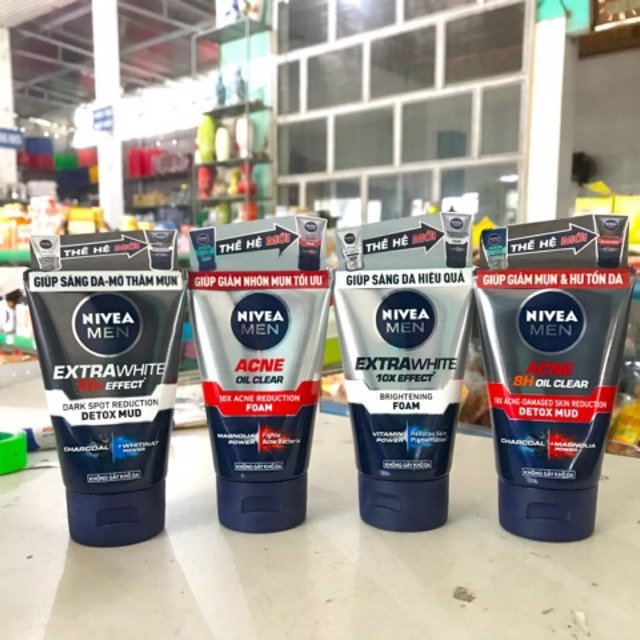 Sữa rửa mặt Nivea Men 100g các mẫu