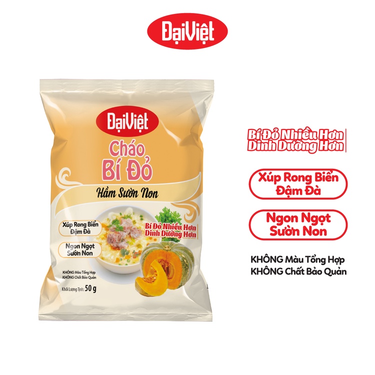 - Cháo Bí Đỏ Hầm Sườn Non Đại Việt- Ăn liền - Gói 50g