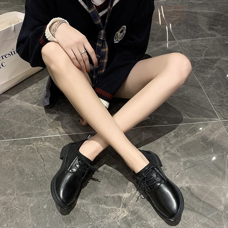 1G06 Giày Oxford nữ giày da lì phối vải thun 812 | BigBuy360 - bigbuy360.vn