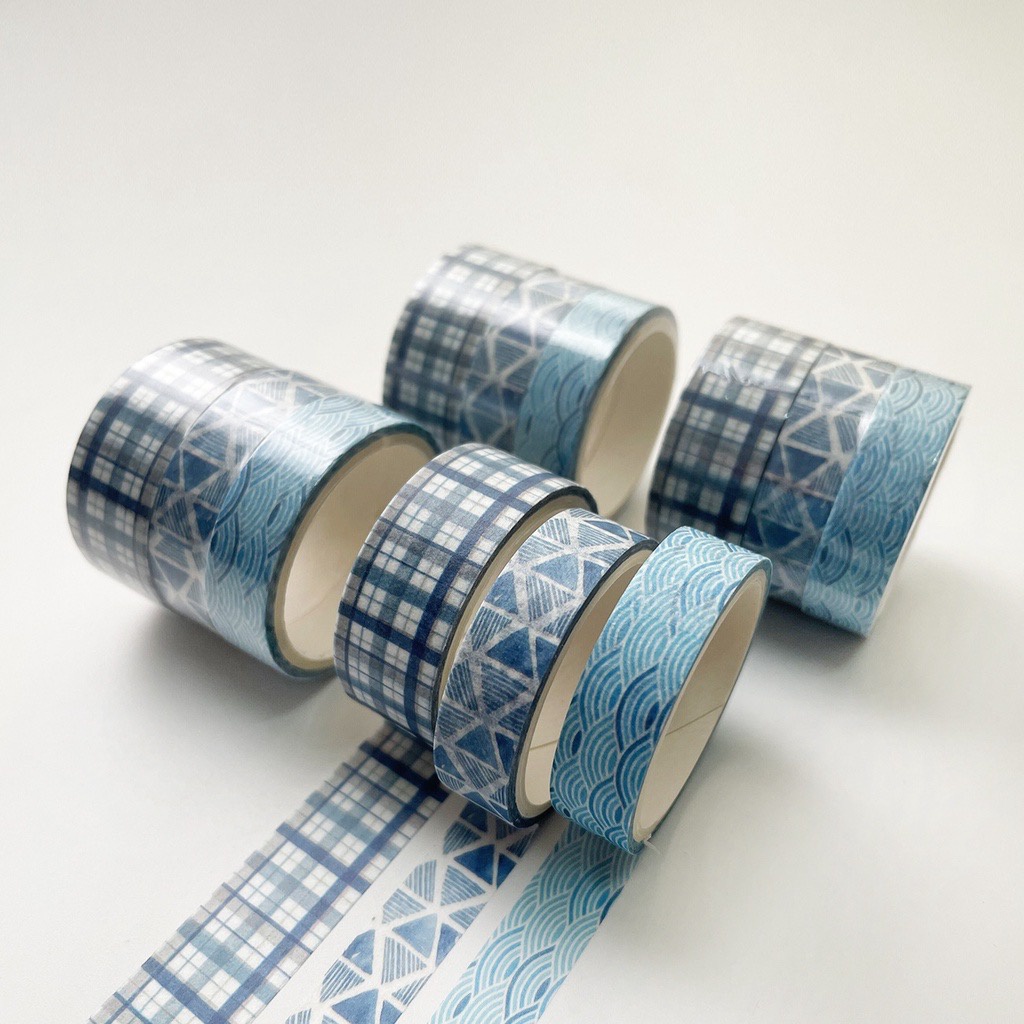 Set 3 Cuộn Washi Tape Họa Tiết - Băng Dính Trang Trí Sổ Bullet Journal