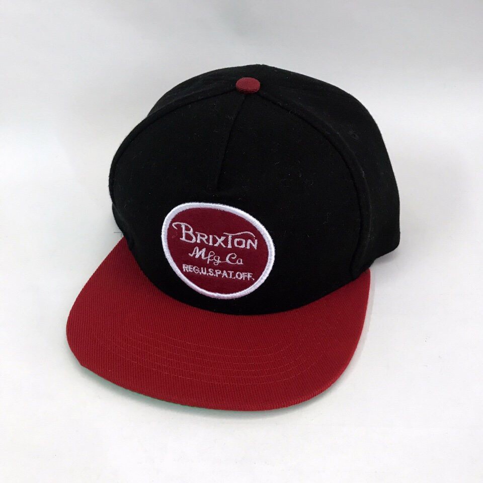 Nón snapback nam nữ BRIXTON nỉ đen đỏ