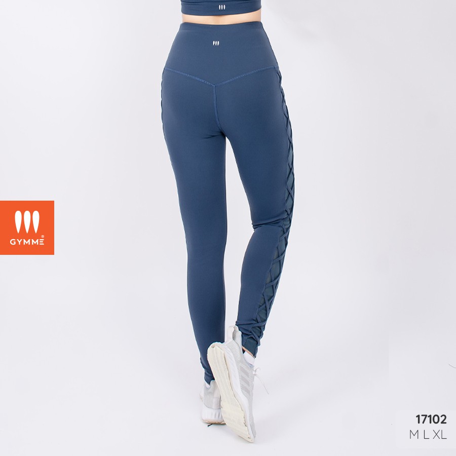 Quần legging thể thao nữ GYMME phối dây đan chéo bên sườn quyến rũ - 17102