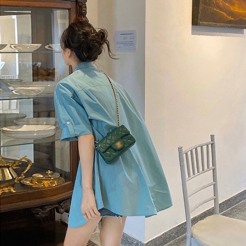 Áo Sơ Mi Tay Ngắn Dáng Rộng Thời Trang Mùa Hè Xinh Xắn Cho Nữ