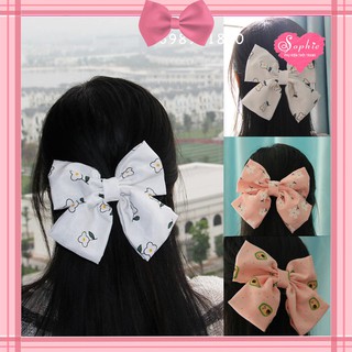 🎀 Kẹp nơ bản to mẫu họa tiết kẹp tóc Sophie Store kẹp nửa đầu