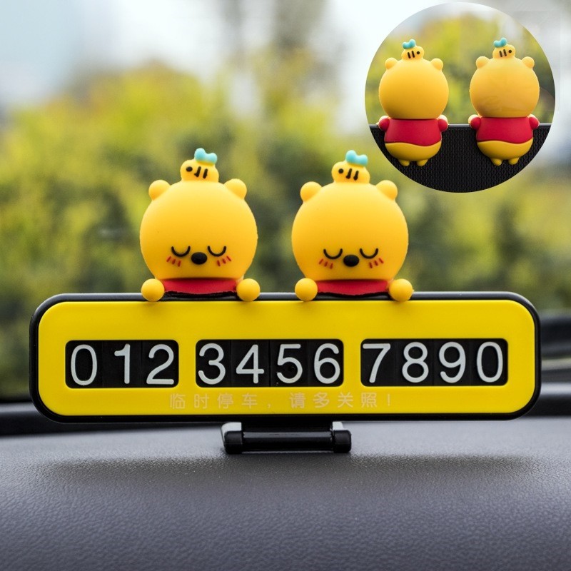 Bảng Số Điện Thoại Đỗ Xe Tạm Thời Hình Mickey Minnie Gấu Hello Kitty Dạ Quang