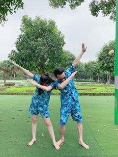 Bộ hawai vẹt xanh dương