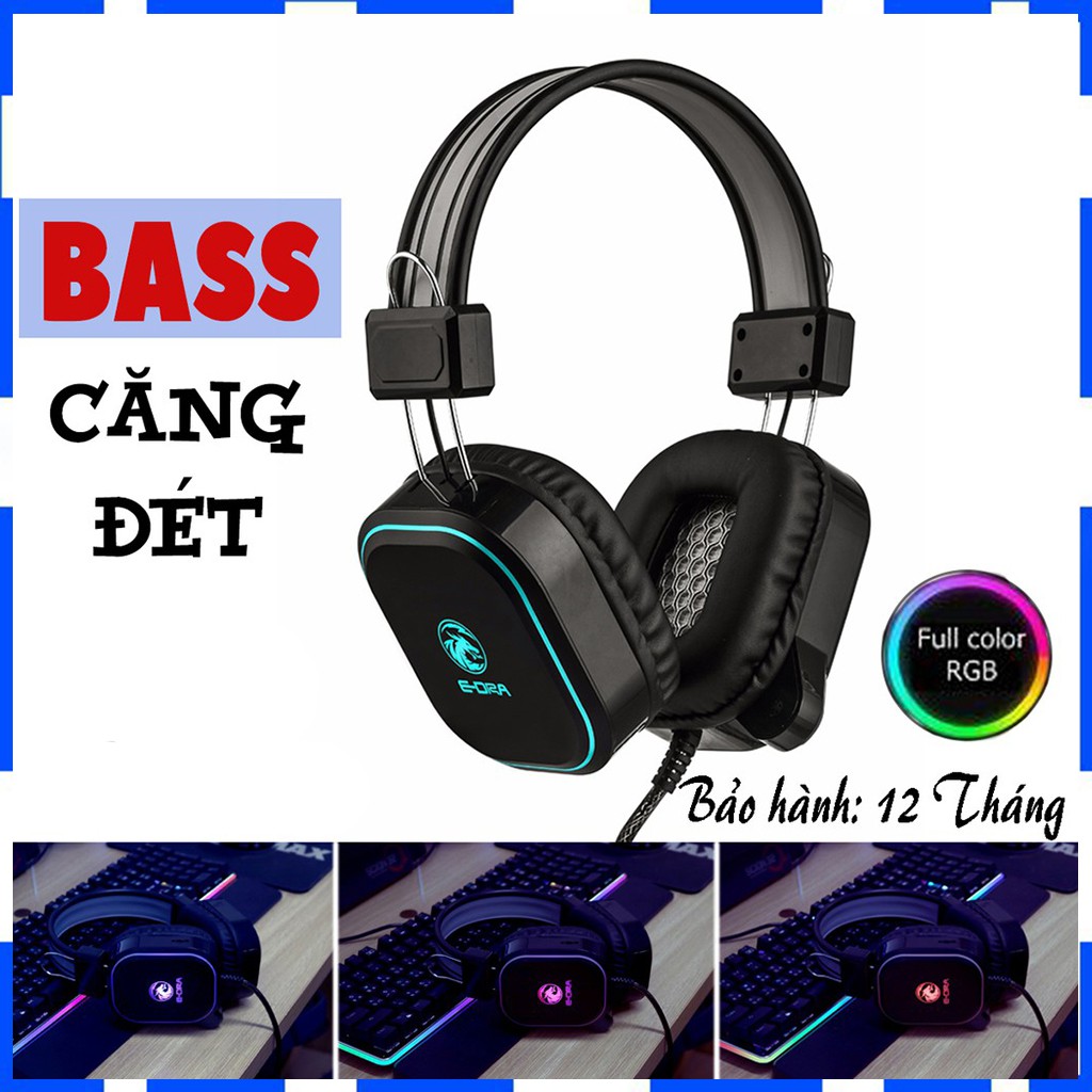Tai nghe Gaming E-DRA EH401 - Đèn led RGB cực sáng - Bass cực căng - Dùng được cho điện thoại - Bảo hành 12 tháng | BigBuy360 - bigbuy360.vn