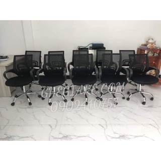 Ghế xoay văn phòng lưng lưới vuông tay bầu