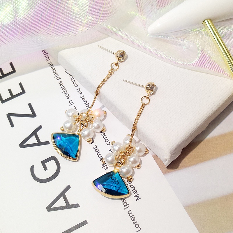 Bông Tai Dáng Dài Đính Ngọc Trai Nhân Tạo Thời Trang Hàn Quốc