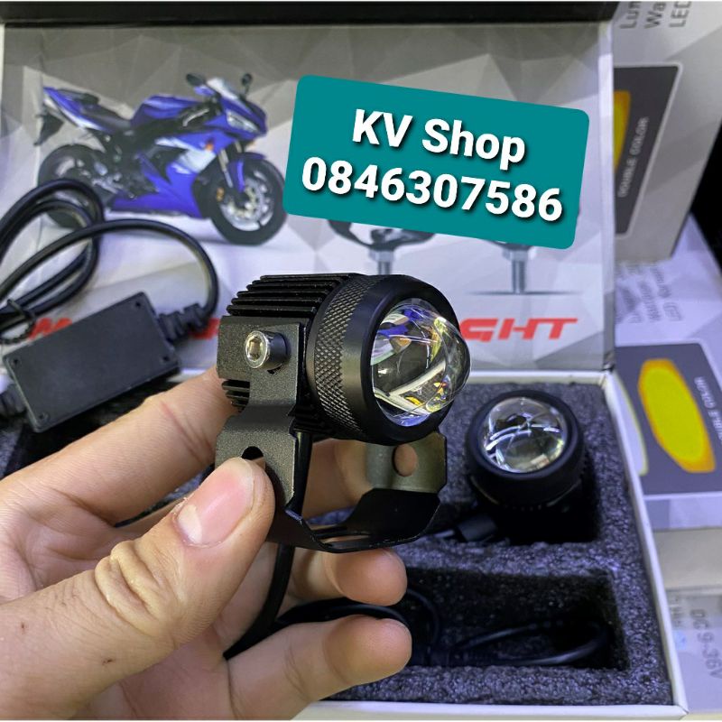 Đèn trợ sáng mini / bi cầu mini gắn xe máy,  bảo hành 6 tháng + tặng công tắc bật tắt đèn