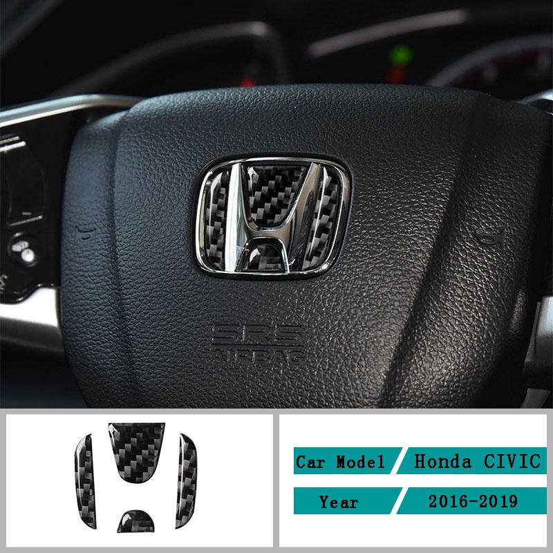 Miếng Dán In Hình logo Bằng Sợi carbon Trang Trí Cho Vô Lăng Xe Hơi Honda Civic dio crv fit CR-V Accord Odyssey