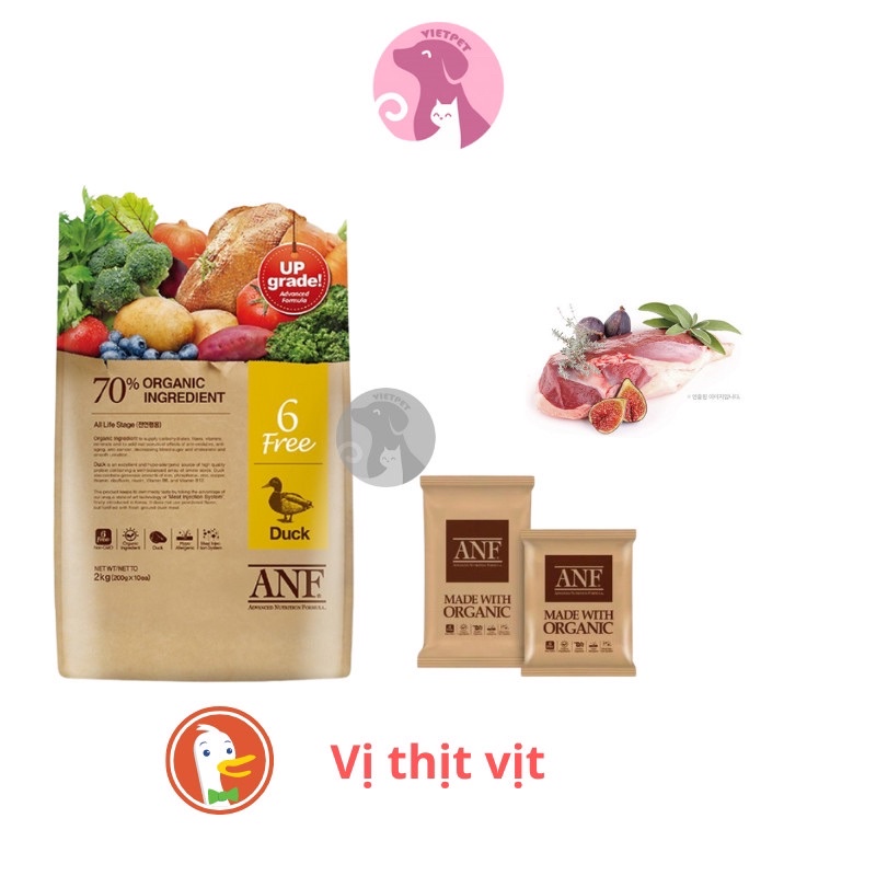 ANF Thức ăn hạt hữu cơ cho chó - 3 VỊ CỪU, VỊT và CÁ HỒI (1.2 kg) - NK Hàn Quốc