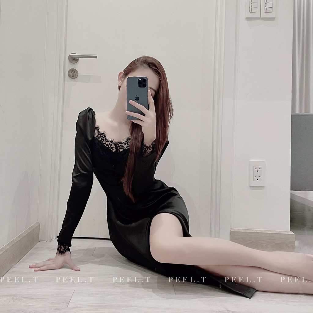 PEEL.T - Julia Dress - Đầm dài maxi phối ren xẻ tà