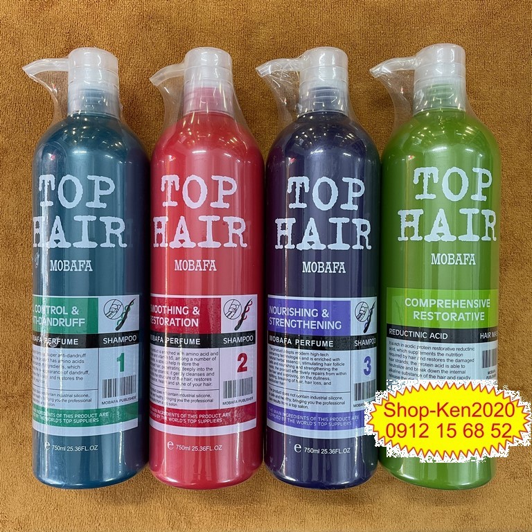 Cặp dầu gội xả Tophair Top Hair Mobafa 750ml x2  Tophair Mobafa phục hồi tóc, chống rụng tóc, chống gàu