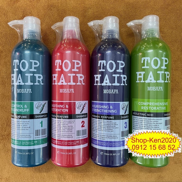 Dầu gội hoặc xả Tophair Top Hair Mobafa 750ml x2  Tophair Mobafa phục hồi tóc, chống rụng tóc, chống gàu