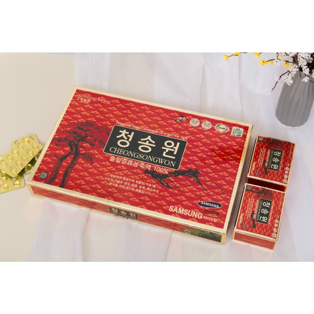 Tinh Dầu Thông Đỏ Cheongsongwon Hàn Quốc Hộp Đỏ 180v - linhnhikorea