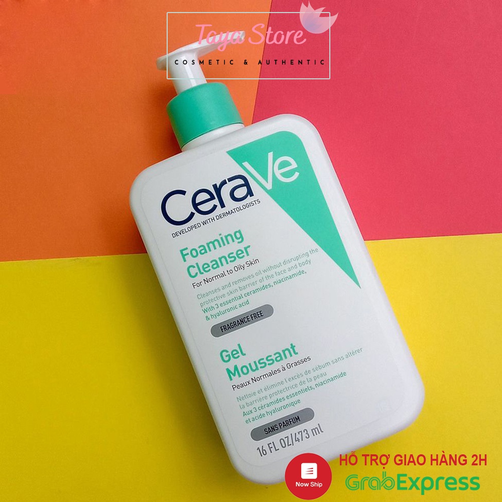 Sữa rửa mặt cho da dầu Cerave Foaming Cleanser 473ml Pháp dịu nhẹ cho da thường và da dầu