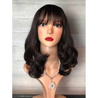 TÓC BỘ XOĂN LỌN 45cm nâu đen