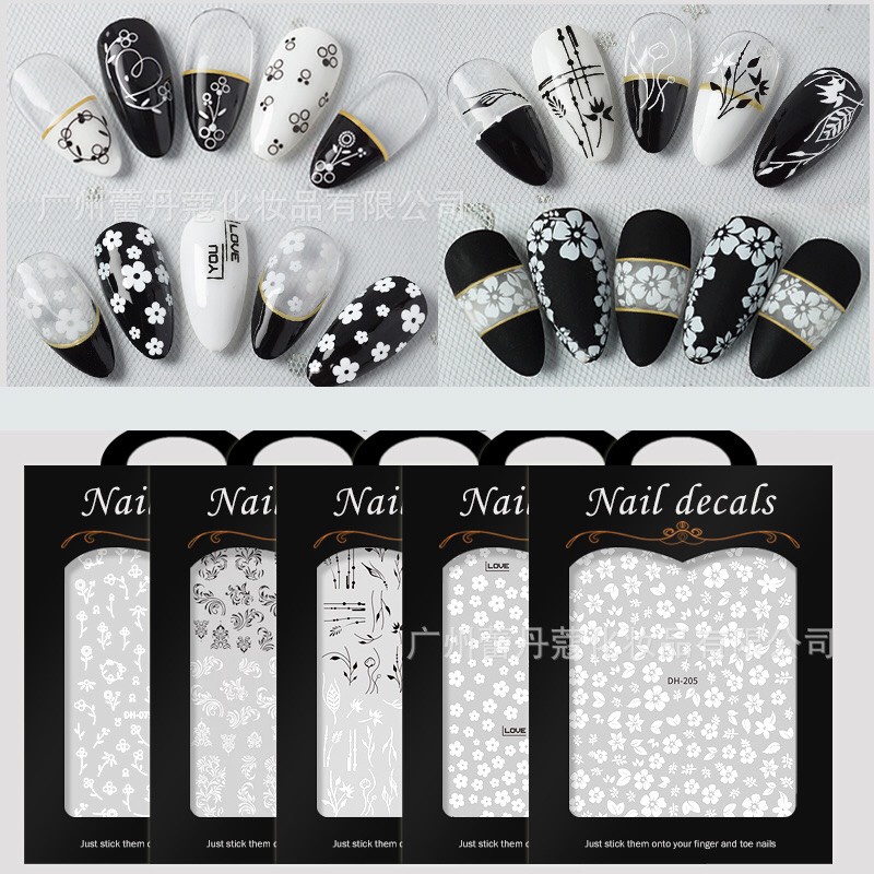 Sticker dán móng tay chủ đề hoa MÃ CC DH DD