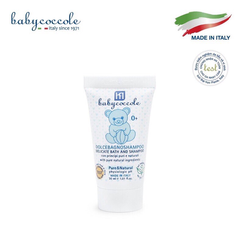 Sữa Tắm Gôi Chiết Xuất Hoa Sen Babycoccole 30ml 0M+