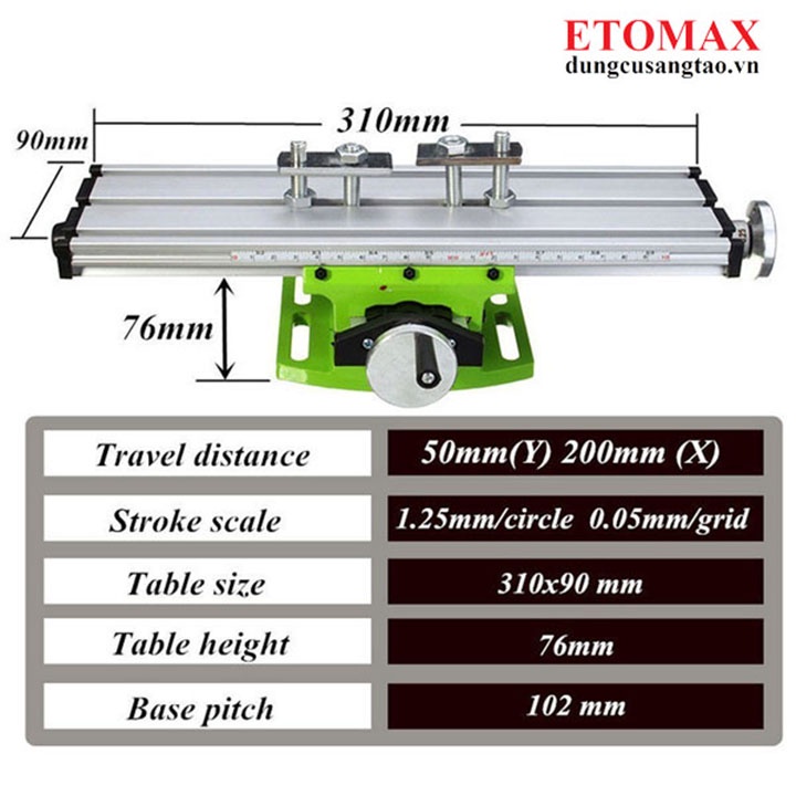COMBO Máy Khoan Bàn MINIQ 480W Kèm Ê TÔ Bàn Trượt