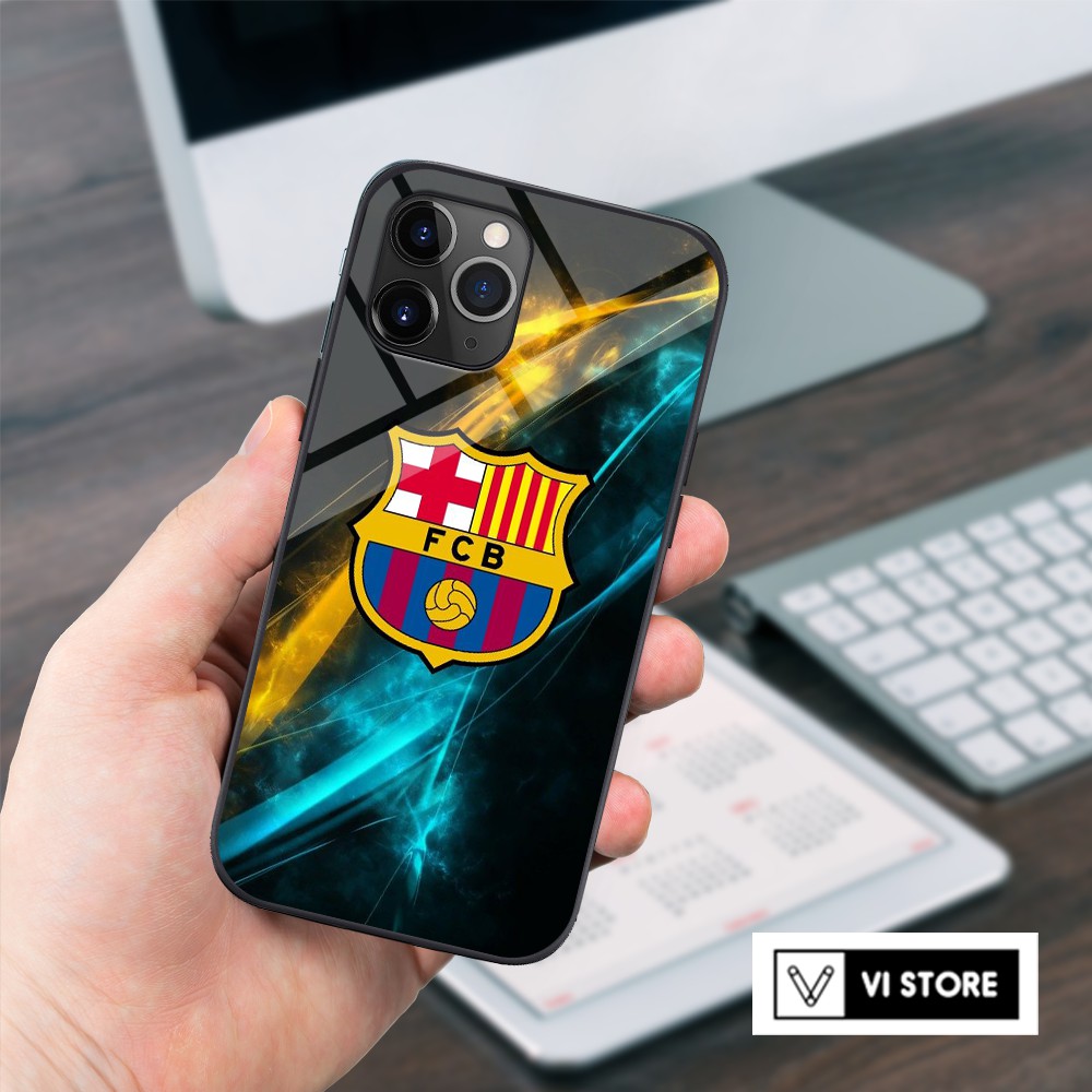 Ốp kính iPhone các dòng, logo clb Barcelona F11