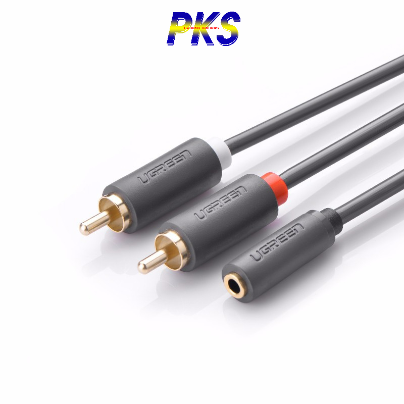 Dây cáp 3.5mm cái ra 2 đầu RCA đực dài 1.5M UGREEN AV111 10548