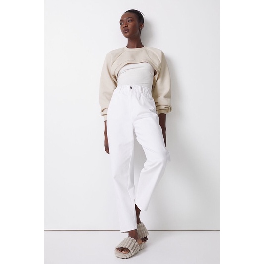 Áo H&M Cropped Sweatshirt Lửng Khoét Ngực