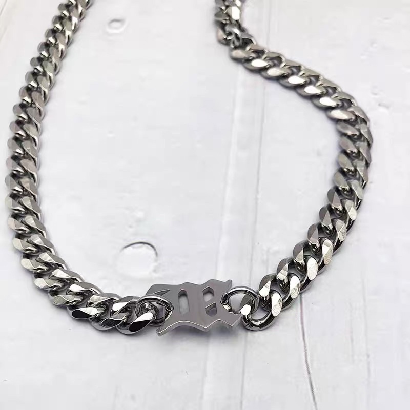 Vòng cổ thép titan không gỉ chuỗi dây xích Cuban 7mm tạo kiểu Đơn Giản kí hiệu chữ Misbhv phong cách Hiphop