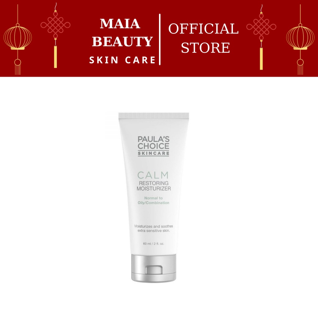 Kem dưỡng ẩm chống lão hóa phục hồi dành cho da dầu nhạy cảm Paula's Choice Calm Restoring Moisturizer 60ml