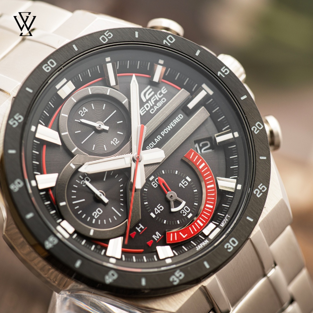 Đồng Hồ Năng Lượng Mặt Trời Nam Casio Edifice WATCHSTORE EQS-920DB-1AVUDF, Kính Khoáng 47.5mm, Dây Kim Loại, Vỏ Thép