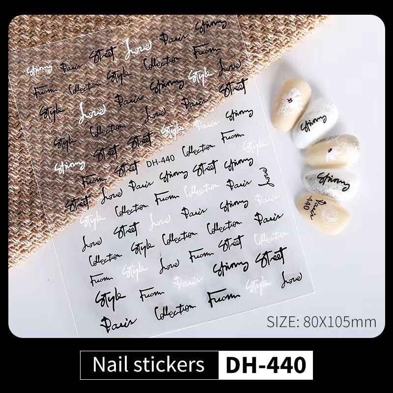 hinh sticker 3d dán móng tay nail các mẫu mới