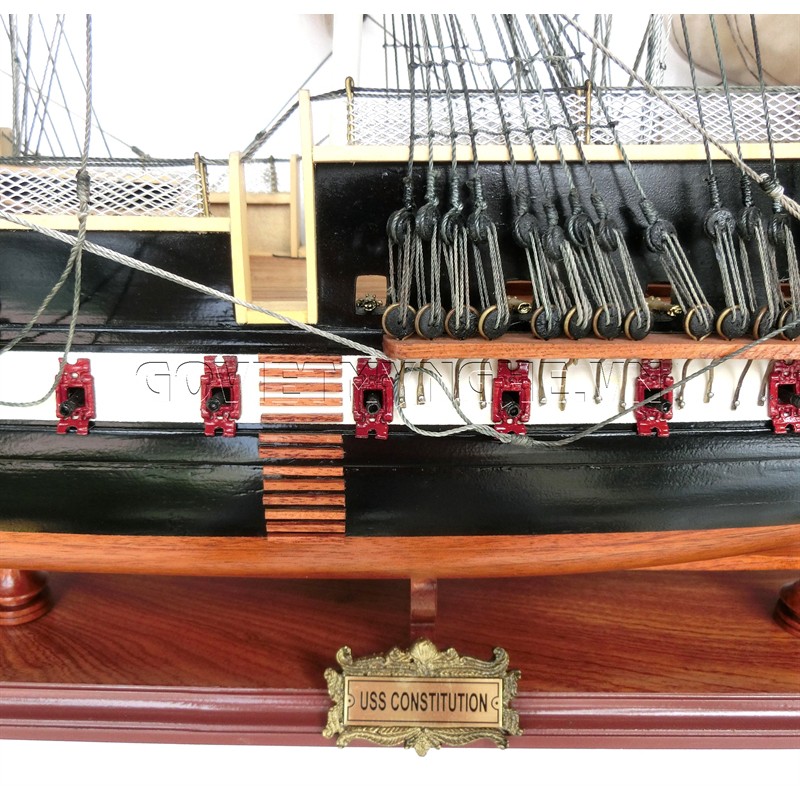 Mô Hình Thuyền Gỗ Chiến Cổ Uss Constitution (Thân 80cm - Gỗ Sơn)