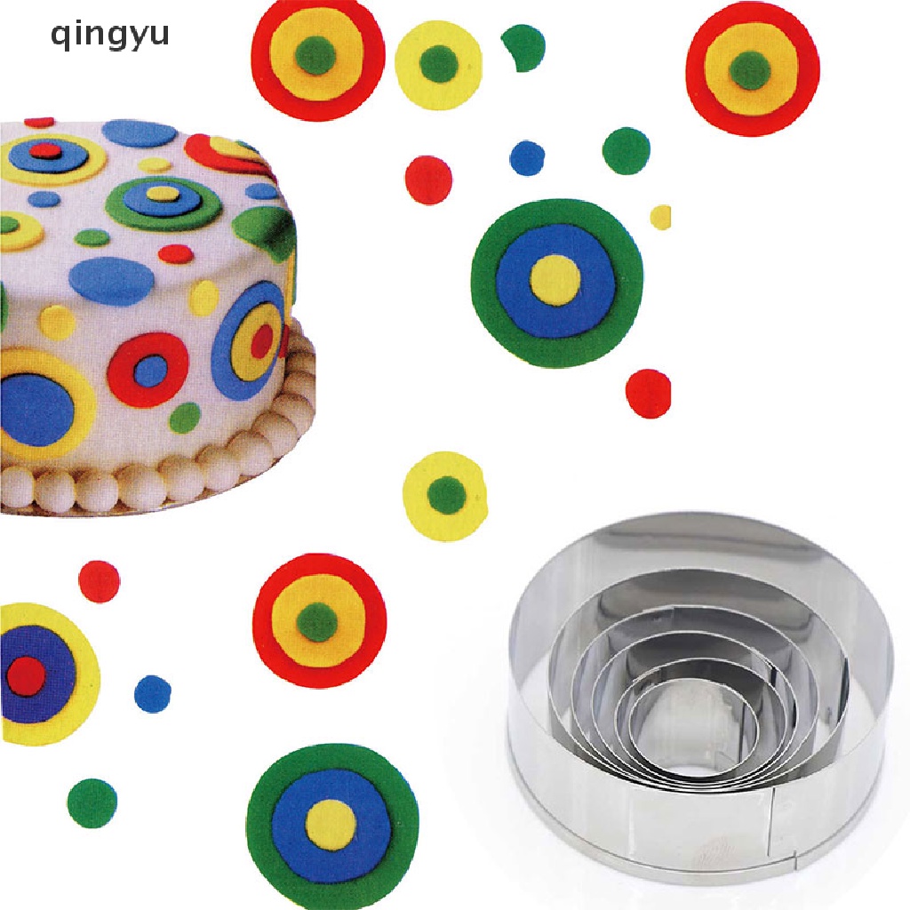 6 Khuôn Cắt Bánh Hình Tròn Bằng Thép Không Gỉ